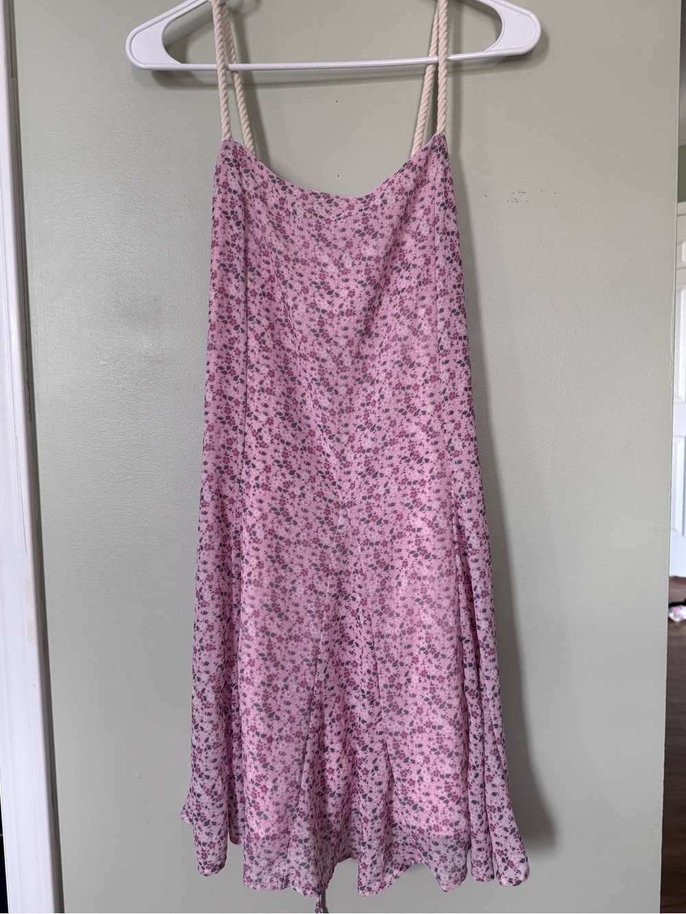 Pink Lily Pink Rope-Strap Floral Slip Dress